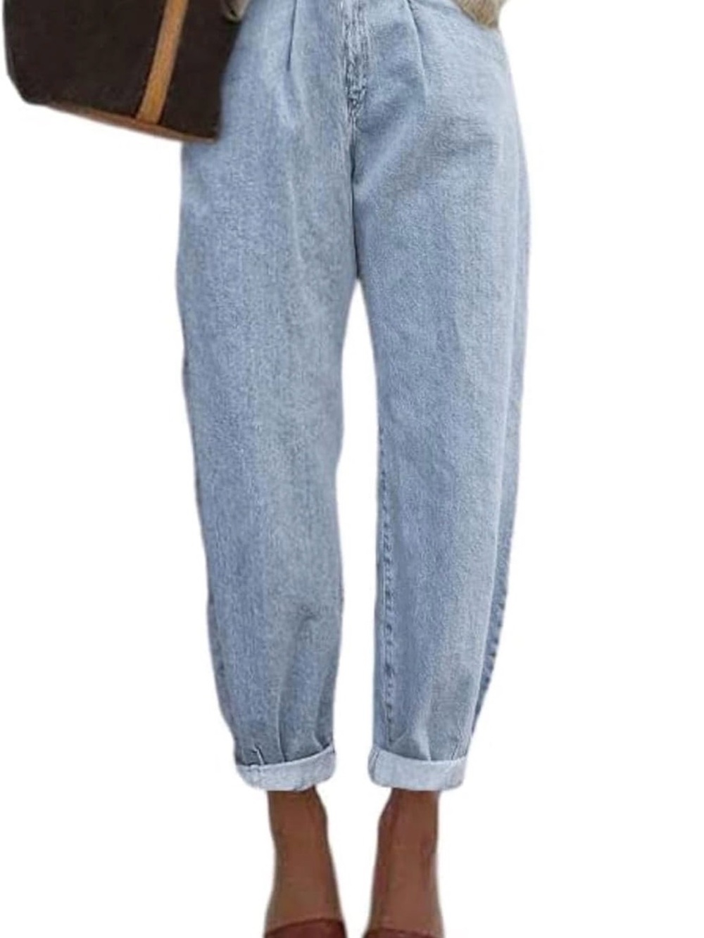EVALESS Women's High Waisted Baggy Boyfriend Barrel Jeans